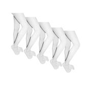 L S U Girls Tights Super Soft, Breathable, Stretchy, Footed, Multipack for School Sports Gym Ballet Dance (UK, Age, 13 Years, 14 Years, Regular, White - Pack of 5)