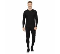 L S U Men’s Long Sleeve Thermal Base Layer Set Top Ribbed Lined Long Johns Winter Underwear (Black Long Sleeve Full Set Small)