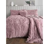 L S U Teddy Fleece Duvet Cover Set with Pillowcases Super Soft Hug & Snug Fluffy Sherpa Bedding Set (BLUSH PNK SK)