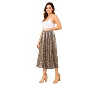 L S U Women Floral Print Skirt Soft Lightweight Elasticated Waist (M-L GEO Animal Skin)