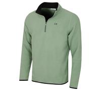 (L, Sage) Calvin Klein Mens 2026 Polar Fleece 1/2 Zip Stretch Golf Sweater