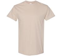 (L, Sand) Gildan Mens Heavy Cotton Short-Sleeved T-Shirt
