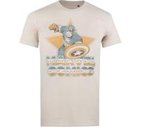 (L, Sand) Marvel Mens Captain America T-Shirt