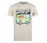 (L, Sand/White/Yellow) Scooby Doo Mens The Mystery Machine T-Shirt