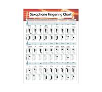 (L) Saxophone Fingering Chart Durable Coated Paper Music Chords Poster for Teachers Students Supplies