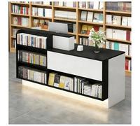 L Sd Recept Desk with LED Lights & Keyboard Tray Modern Retail Chut Counter with Cable Grommet & Lockable Ders 47"x24"x39" for Offices & Waiting Rooms