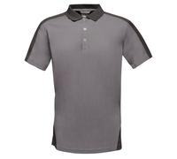 (L, Seal Grey/Black) Regatta Contrast Coolweave Pique Polo Shirt