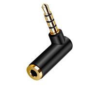 L Shape 3.5mm Male to Female Sound Adapter 4 Section Connector Gaming Headset and Head Game Headphone Adapter for Mobile Devices