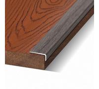 L Shape Aluminium Door Threshold Strip Laminate Floor Transition Strips Self Adhesive Laminate Floor Edging Carpet to Laminate Door Strips Durable Stair Edge Protector(Grey Oak,35.5mmx20mmx0.9m)