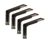 L-Shape Brackets for Wall Brackets, 4 Pcs Shelf Brackets, 4.2mm Thick 50mm Wide, 14-30cm, Black And White(20cm black)