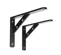 L-Shape Brackets for Wall Brackets, Wall Shelf Bracket Steel Triangle 400x280mm 2.5mm Thick Black And White 2 Pack(Black 400mm)