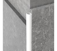 L-Shape Edge Banding, Aluminium Alloy Semi-Circular Corner Trim 6-20mm x 0.9m Multicolor Pack of 3 for Tile(Enamel White,6mm*0.9m)