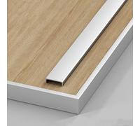 L-Shape Edge Banding, Aluminium Alloy U-Shaped Edging Strip 0.9m Multicolor Multiple Widths Pack Of 3(Brushed Silver,20.3mm*0.9m)