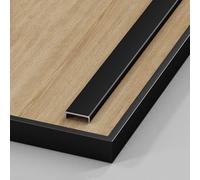 L-Shape Edge Banding, Aluminium Alloy U-Shaped Edging Strip 0.9m Multicolor Multiple Widths Pack Of 3(Matte Black,20.3mm*0.9m)