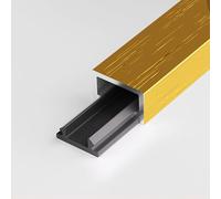 L-Shape Edge Banding, Aluminium Alloy U-Shaped Edging Strip Multicolor Multiple Sizes Pack Of 3 0.9m(Brushed Titanium Gold,2cm*0.7cm*0.9m)