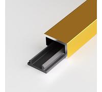 L-Shape Edge Banding, Aluminium Alloy U-Shaped Edging Strip Multicolor Multiple Sizes Pack Of 3 0.9m(High-gloss Titanium Gold,1.5cm*0.7cm*0.9m)