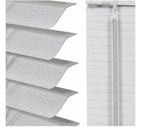L-Shape Grey PVC Blinds Window Venetian Easy Fit Home Office Blind Effect UK (Grey, 135 x 150 CM)