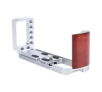 L Shape Grip, L Bracket Handle Gimbal Accessories, Camera Grip, Aluminum Alloy L Shape Grip with Wooden Handle Quick Release Plate for XT30 XT30II XT10 XT20 Camera (Silver)