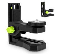 L-Shape Magnetic Bracket for Laser Level, 360° Adjustable Pivoting Base with Height Fine-Tuning, Multifunctional ABS Wall Mount Adapter with 1/4"-20 & 5/8"-11 Thread for Tripod and Laser Pole(1/4"-20)