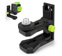 L-Shape Magnetic Bracket for Laser Level, 360° Adjustable Pivoting Base with Height Fine-Tuning, Multifunctional ABS Wall Mount Adapter with 1/4"-20 & 5/8"-11 Thread for Tripod and Laser Pole(5/8"-11)