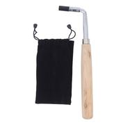 L Shape Piano Tuning Wrench, Wooden Handle Tuner Hammer for Stringed Instrument Repair, Metal Tuning Spanner with Velvet Storage Bag for Pianos and Harps