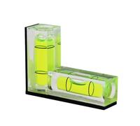 L-Shape Pocket Level Magnet Spirit Level Two, Green | Bidirectional Horizontal Vertical Pocket Spirit Level Ruler Magnet Fitting for Household
