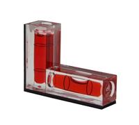 L-Shape Pocket Level Magnet Spirit Level Two, Red | Bidirectional Horizontal Vertical Pocket Spirit Level Ruler Magnet Fitting for Household