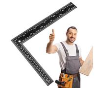 L Shape Ruler -Right Angle Ruler, Sewing Rulers Handmade Measuring Layout Tools | Handmade Sewing Measuriing Layout Tools | Leathercraft Black Tempered Stainless Steel Measuring Square 8 X 12inch