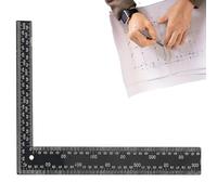 L Shape Ruler | Square PU Leather Handmade Sewing Rulers - Handmade Sewing Measuring Layout Tools, Leathercraft Black Tempered Stainless Steel Measuring Square 8 X 12inch