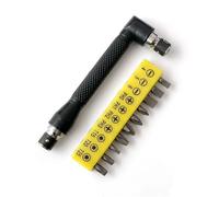 L-Shape Socket Wrench Metal Tool Yellow Tape Screwdriver Bit Tool Set 1Pcs(Black)