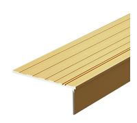 L Shape Step Edge Nose Protector Cover Anti Slip, Doorway Porch Stair Nosing Bar, Staircase Edging Trim Strips for School Hospital, Easy Installation(Gold)