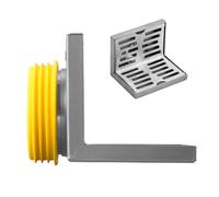L Shape Wall Drain - 304 Stainless Steel Balcony Side Drain for 75 Pipes, Durable Corrosion Resistant Outlet, Efficient Water Flow Design | Accessory by d