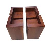 L-Shape Wood Bed Furniture Riser,Heavy Duty Wooden Furniture Risers,Sofa Risers Couch Lifts Risers Table Risers,Handmade Rustic Pine,Create Storage Space,Set of 4(8x8x15cm)