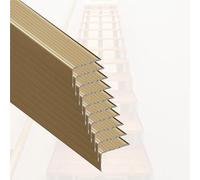 L Shaped Aluminum Stair Nosing Edge Trim, Anti-Slip Staircase Edging Mouldings Strip for Indoor/Outdoor, Waterproof Self Adhesive Stairs Nose Molding Trim(C - 10 PCS,L 110cm x W 75mm x H 25mm)
