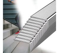 L Shaped Aluminum Stair Nosing Edge Trim, Anti-Slip Staircase Edging Mouldings Strip for Indoor/Outdoor, Waterproof Self Adhesive Stairs Nose Molding Trim(B - 10 PCS,L 120cm x W 100mm x H 20mm)