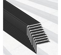 L Shaped Aluminum Stair Nosing Edge Trim, Anti-Slip Staircase Edging Mouldings Strip for Indoor/Outdoor, Waterproof Self Adhesive Stairs Nose Molding Trim(A - 10 PCS,L 150cm x W 75mm x H 25mm)