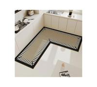 L-Shaped Bath Mat Kitchen Floor Mat Non-slip Waterproof And Dirt-resistant Carpet L-shaped Minimalist Lines Rug Home Decoration Foot Mats(Color 5,Custom Inquiry)
