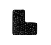 L Shaped Bathroom Anti Slip Mats,Corner Carpets,Soft Water Absorbent Bath Mat,80*80CM,Memory Foam Foot Mats,Pebble Pattern Floor Mats,Washable Rug,Suitable For Toilets Bathrooms Bedrooms (Black)
