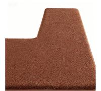 L-Shaped Bathroom Corner Mat, Solid Color Polyester Floor Mat, Absorbent Shower Room Door Foot Mat With Non-Slip Backing(Orange,150x80x45cm)