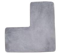 L-Shaped Bathroom Mat 31.5x31.5 Inch Soft Coral Fleece Corner Rug Non Slip Water Absorbent Washable Bath Mat for Square Shower Toilet Home and Spa Grey