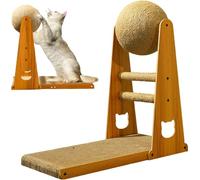 L Shaped Cat Scratching Post Vertical Cat Ball Scratcher, Detachable Cat Toy With Cat Scratcher Ball Durable Scratch-Proof Vertical Cat Scratching Post With Ball For Indoor Cats (cat trap)