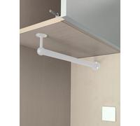 L-Shaped Ceiling to Wall Wardrobe Rail, Space-Saving Hanging Pole for Corner and Doorway, Ideal for Laundry Room and Guest Room Closet Organization