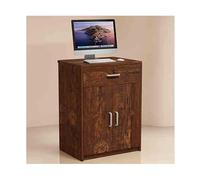 L-Shaped Checkout Counter with Lockable Drawer Welcome Reception Unit Versatile Front Desk for Cashiers Simple Design Retro Style (80cm/31.5in)