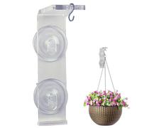 L-Shaped Clear Acrylic Window Plant Shelf, Suction Cup Hanger with Hook for Indoor Wind Chimes, Ornaments, Flower and Herb Pots