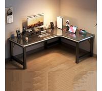 L-Shaped Computer Desk Corner Gaming Desk with Shelves Large Workstation for Home Office Easy Assembly 140x80x75cm (55x31x30inch) - Perfect for Gaming and Productivity