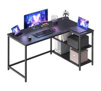 L Shaped Computer Desk, Corner Table with Storage, 120 x 80 cm