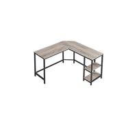 L-Shaped Computer Desk, Greige + Black