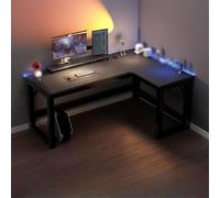 L-Shaped Computer Desk, Large Executive Desk, Carbon Fiber Veneer, H-Shaped Base, Cable Management, Stable Load-Bearing Capacity, Corner Computer Game Desk Right,120 * 80cm