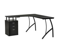 L-Shaped Computer Desk Table with Storage Drawer Home Office Corner Industrial Style Workstation