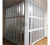 L Shaped Concertina Folding Door, Custom Bifold PVC Solution for Patio, Balcony, Bathroom, Wardrobe with Upper Track & Frosted Acrylic